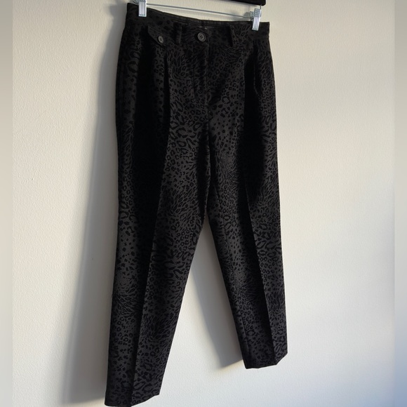 All Saints | Animal Print Laila Leo Wool Blend Trousers in Black + Gray | Size 2 - Picture 4 of 9